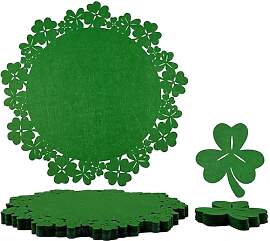 Kleeblatt St. Patrick's Day Filz-Set: 6 Runde 