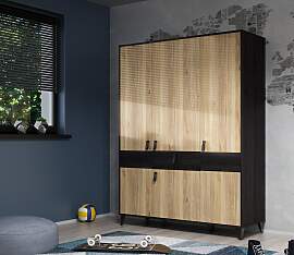 Kleiderschrank FORTE "Lya", schwarz