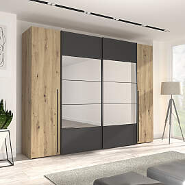 Kleiderschrank FORTE "Rayong", schwarz