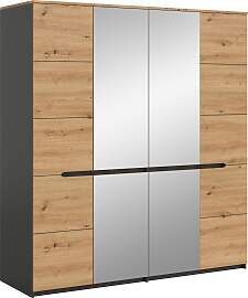 Kleiderschrank HOME AFFAIRE, eiche artisan, grau,