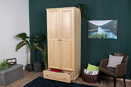 Kleiderschrank Kiefer Vollholz massiv natur Junco