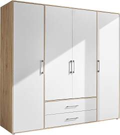 Kleiderschrank Lembo Weiß/Eiche Artisan