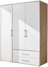 Kleiderschrank Lembo Weiß/Eiche Artisan