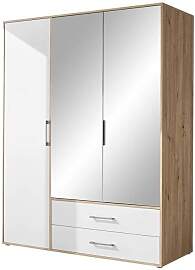 Kleiderschrank Lembo Weiß/Eiche Artisan