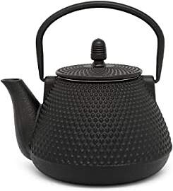 kleine schwarze genoppte gusseiserne Asia Teekanne 