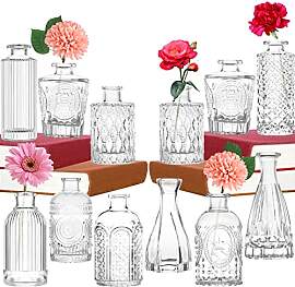 Kleine Vasen Set 12er Mini Vase Glas Vintage