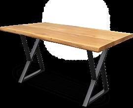 Kleiner Massivholztisch mit Baumkante 140cm  x