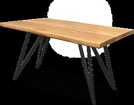 Kleiner Massivholztisch mit Baumkante 140cm  x