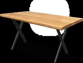 Kleiner Massivholztisch mit Baumkante 140cm  x