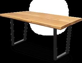 Kleiner Massivholztisch mit Baumkante 160cm  x