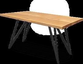 Kleiner Massivholztisch ohne Baumkante 160cm  x