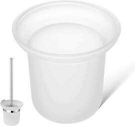 Klobürstenhalter aus Glas Mattiert Weiß