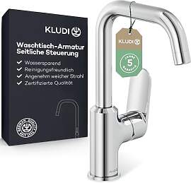 KLUDI-X1 Waschtischarmatur, 360° schwenkbar,