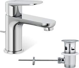 KLUDI-X1 Waschtischarmatur mit Zugstangen-Ablauf,
