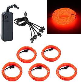 Kmruazre EL Draht, 5x1m Flexible Neon