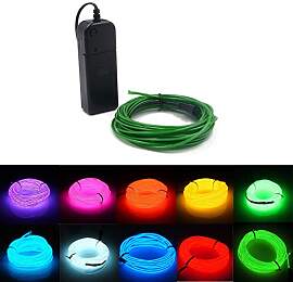 Kmruazre El Wire, 3 Lichtmodi, Batteriebetriebener 