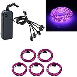 Kmruazre EL Wire 5x1M El Wire Batteriebetriebenes