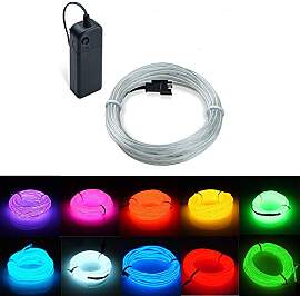 Kmruazre El Wire Neonlichter mit Akku, Tragbarer