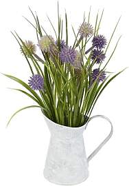Knopfgras in Kanne Kunst-Gras Allium Lauchblume