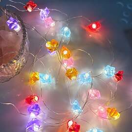 Koboko Kristall Stein Lichterkette,2M 20 LED