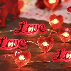 Koboko Lichterkette Herzen Love, 2M 20LED Rote