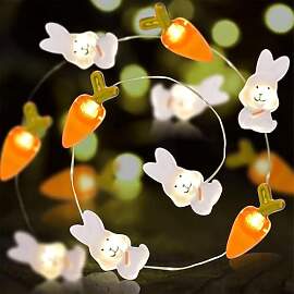 Koboko Lichterkette Ostern Batterie, 2M 20LED Hase 