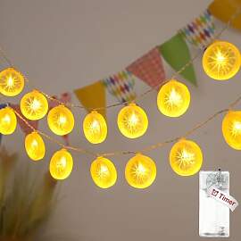 Koboko Lichterkette Zitronen Deko,1,5 M 10 LED