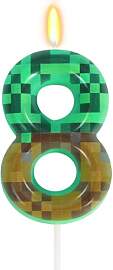 Koboko Pixel Kerze 8 Geburtstag Junge Mädchen,