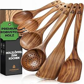 Kochlöffel Holz Set - Holzkochlöffel 6 Stück