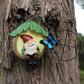 KOCNYDEY Leuchtender Gartenzwerg aus Kunstharz,