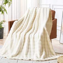 KOIUEYW Weiß Kuscheldecke, Warme Kuschelige
