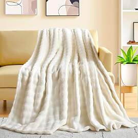 KOIUEYW Weiß Kuscheldecke, Warme Kuschelige