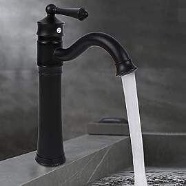 KOLHGNSE Wasserhahn Bad Schwarz Retro, 360°