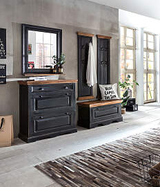 Kolonialmöbel Massivholz Dielen-Set