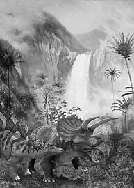 Komar Dino Vlies Fototapete - Jurassic Waterfall - 