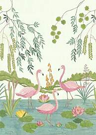 Komar Vlies Fototapete - Flamingo Vibes - Größe: 