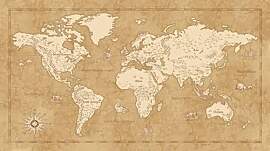 Komar Vlies Fototapete - Vintage World Map -