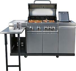 Kombigrill EL FUEGO "Augusta", silber,