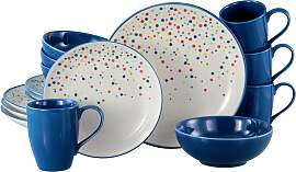 Kombiservice Joy Blau/Creme, 16-teilig