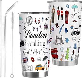 Komergave London Geschenk Trinkflasche Becher mit