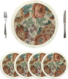 Komforbaa 4er Set Platzsets Rund 38cm Polyester