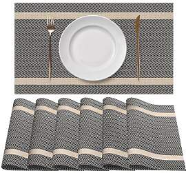 Komforbaa 6er Set Platzsets 45x30cm, Braun