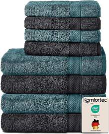 Komfortec 8er Handtücher Set, 4 Badetücher