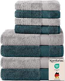 Komfortec 8er Handtücher Set, 4 Badetücher