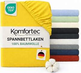 Komfortec Spannbettlaken 180x200 Baumwolle Jersey