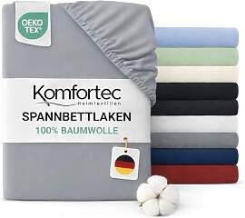Komfortec Spannbettlaken Jersey 100% Baumwolle – 