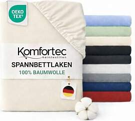 Komfortec Spannbettlaken Jersey 100% Baumwolle – 