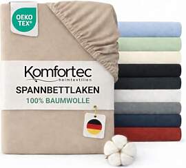 Komfortec Spannbettlaken Jersey 100% Baumwolle – 