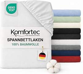 Komfortec Spannbettlaken Jersey 100% Baumwolle – 