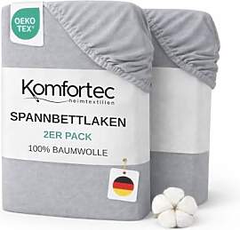 Komfortec Spannbettlaken Jersey 2er Set 100%